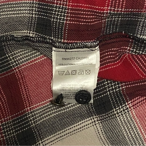 Vans Red Black White Boys‎ Flannel Button Up Sz L - Picture 6 of 6